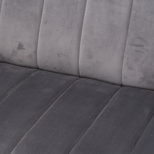 Emperor Grey Velvet 2 Seater Sofa With Chrome Legs