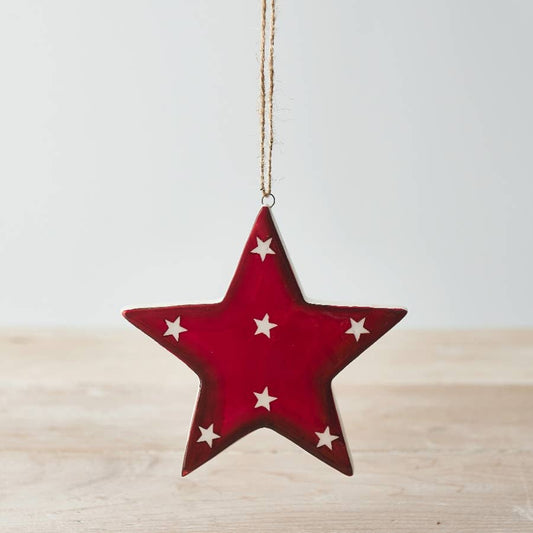 Red Star Hanging Decoration, 11cm