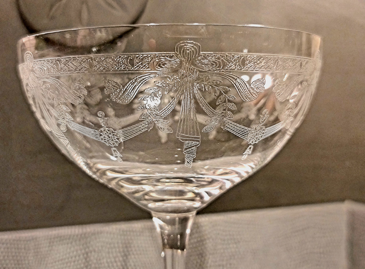 Victoria Engraved Crystal Coupe Set of 4