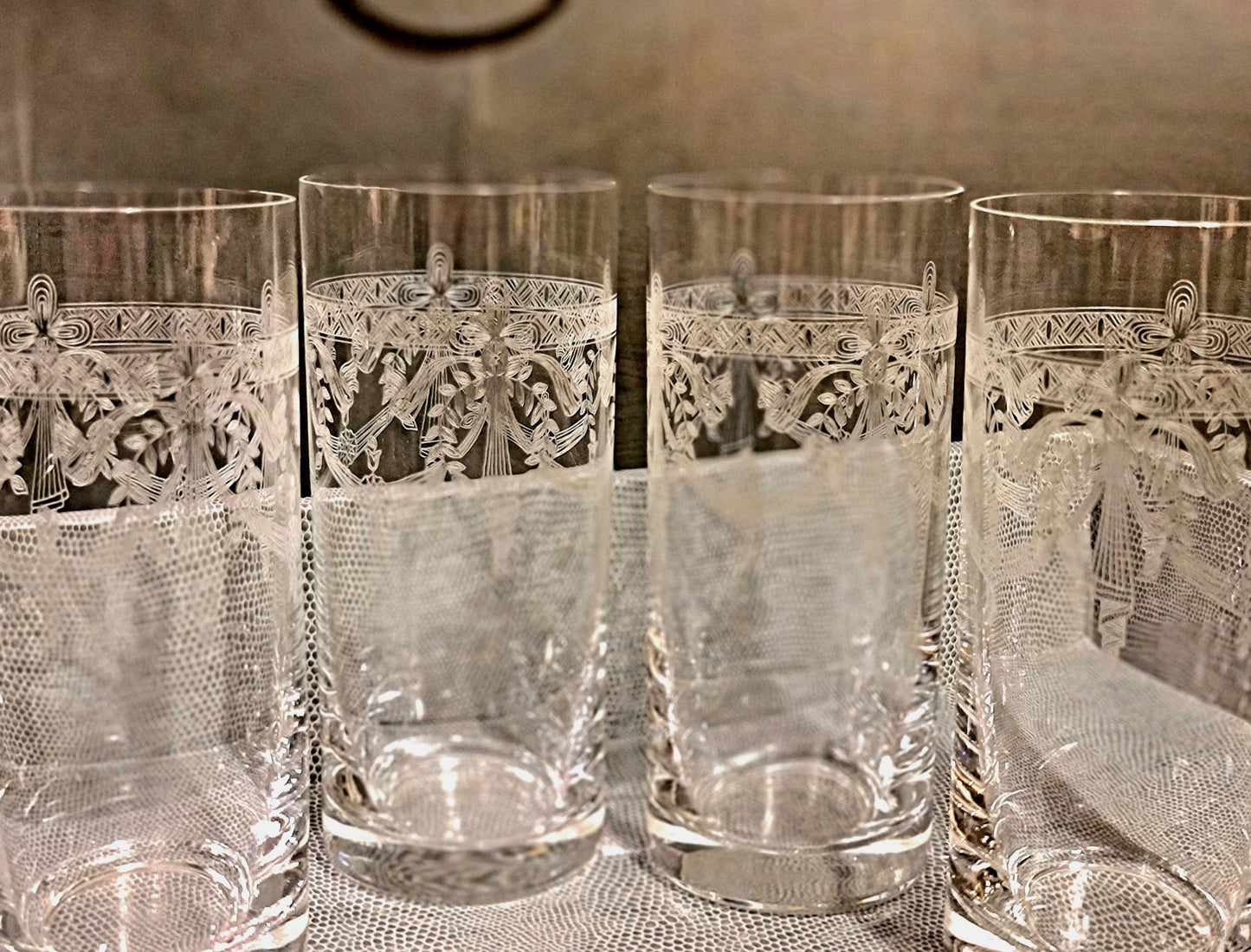 Victoria Engraved Crystal Highball Set of 4