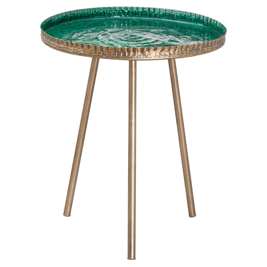 Aztec Collection Brass Embossed ceramic Dipped Side Table