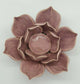 Dusky pink ceramic flower tea light holder