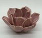 Dusky pink ceramic flower tea light holder