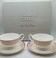 Fine China Gold Trim Set Of Two Cups And Saucers In Blue or Pink