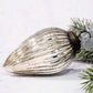 4" Extra Large Silver Ribbed Glass Pinecone