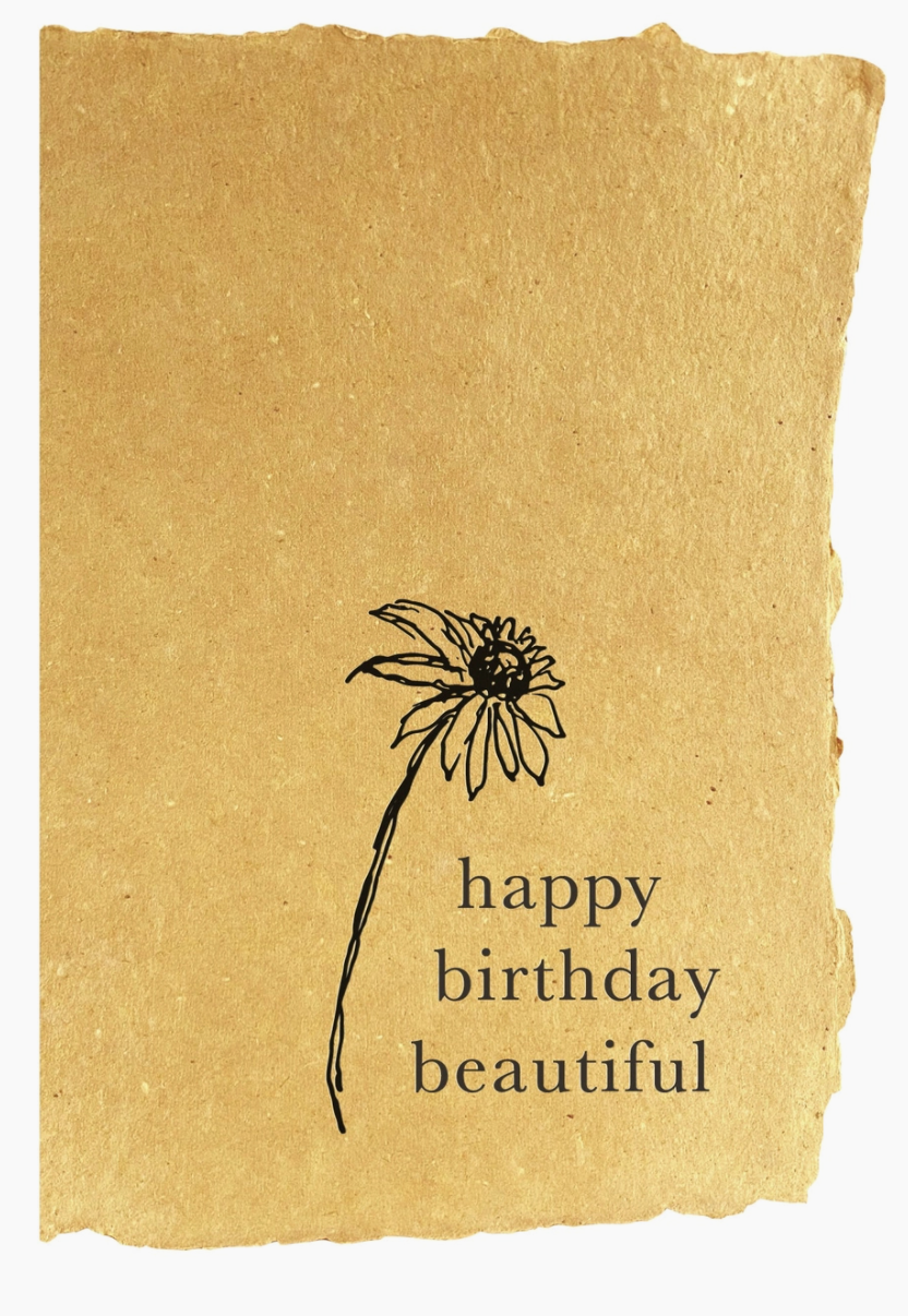 Happy birthday beautiful flower Greeting card | Handmade birthday card