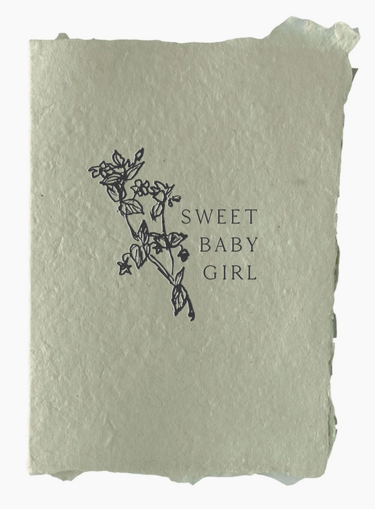Sweet baby girl card | Handmade greeting card
