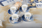 Set of 4 coffee cups with saucers in jellyfish design