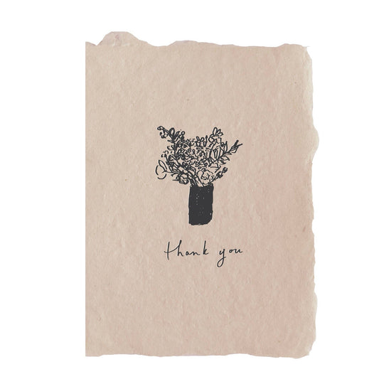 Thank you bouquet on rose card | Handmade greeting card